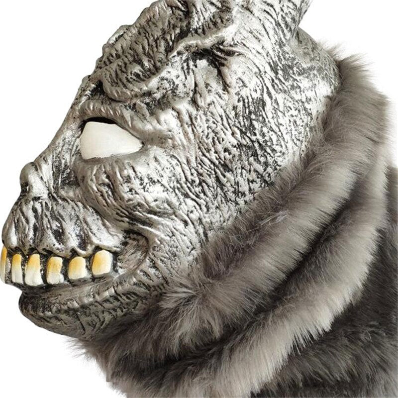 Gothic Evil Bunny Costume Mask – Latex & Faux Fur