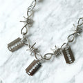 Gothic Razor Blade & Barbed Wire Necklace – Punk Chain