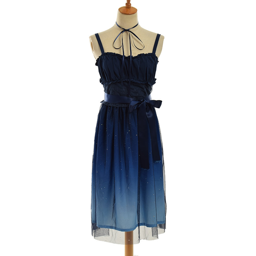 Women's Blue Starry Night Dress – Mini or Maxi, S–L