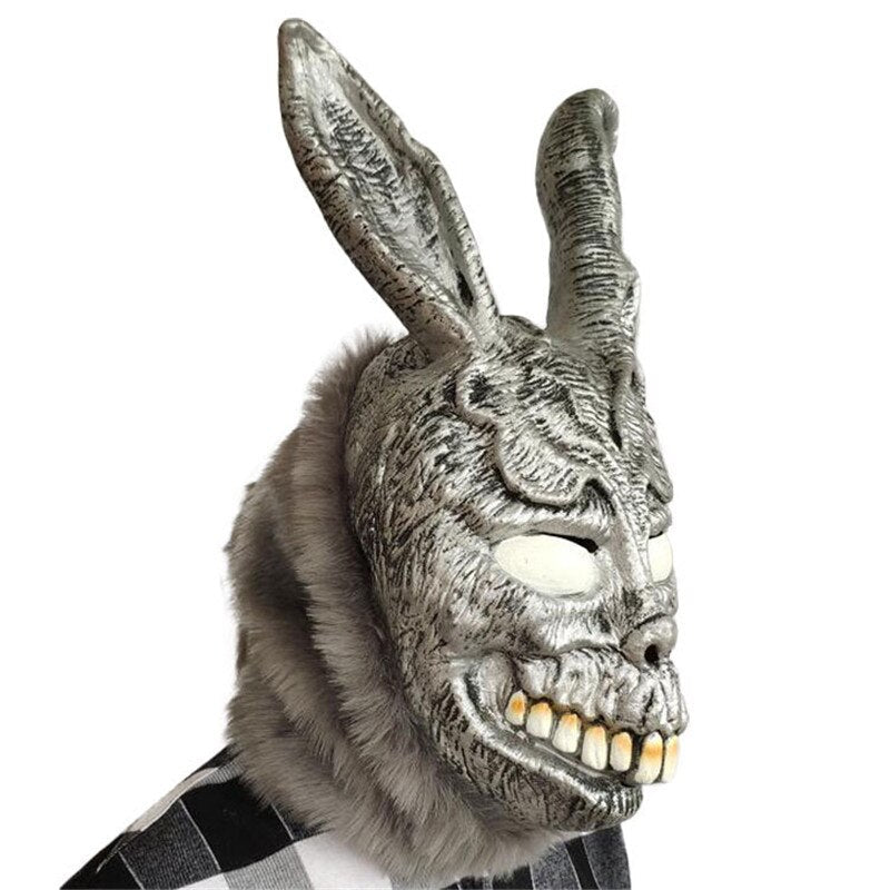 Gothic Evil Bunny Costume Mask – Latex & Faux Fur