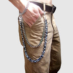 Gothic Pirate Skull Double Belt Chain – 66cm