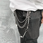 Gothic Triple-Layer Hardware Belt Chain – Skull & O-Rings