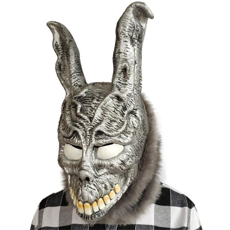 Gothic Evil Bunny Costume Mask – Latex & Faux Fur