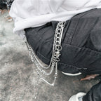 Gothic Triple-Layer Hardware Belt Chain – Skull & O-Rings