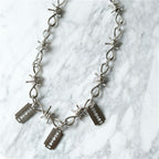 Gothic Razor Blade & Barbed Wire Necklace – Punk Chain