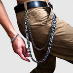 Gothic Pirate Skull Double Belt Chain – 66cm