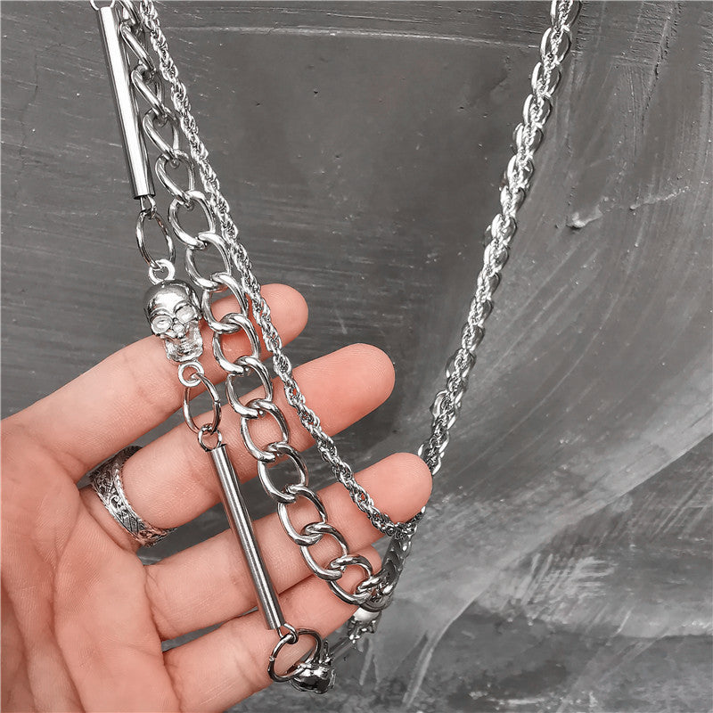 Gothic Triple-Layer Hardware Belt Chain – Skull & O-Rings