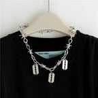 Gothic Razor Blade & Barbed Wire Necklace – Punk Chain