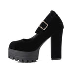 Velvet Chunky Platforms