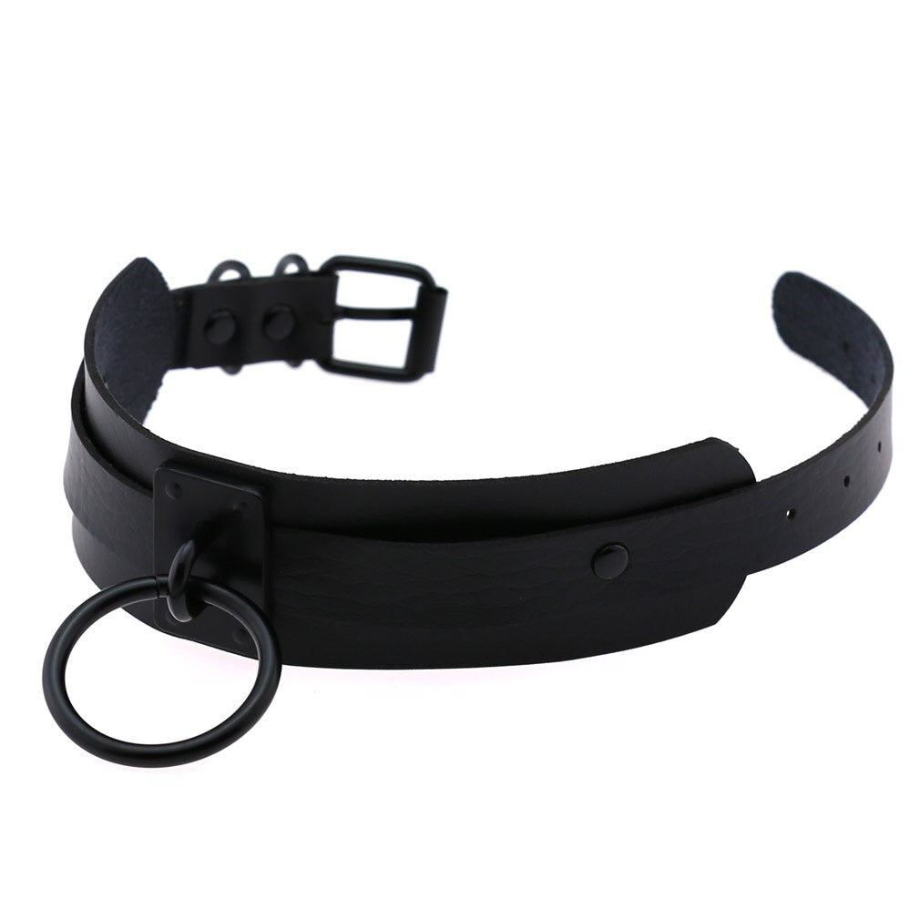 Black Matte Double-Layer O-Ring Choker