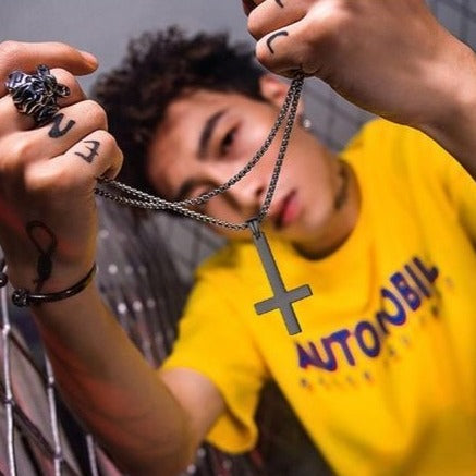 Men's Gothic Inverted Cross Necklace – 316L Stainless Steel