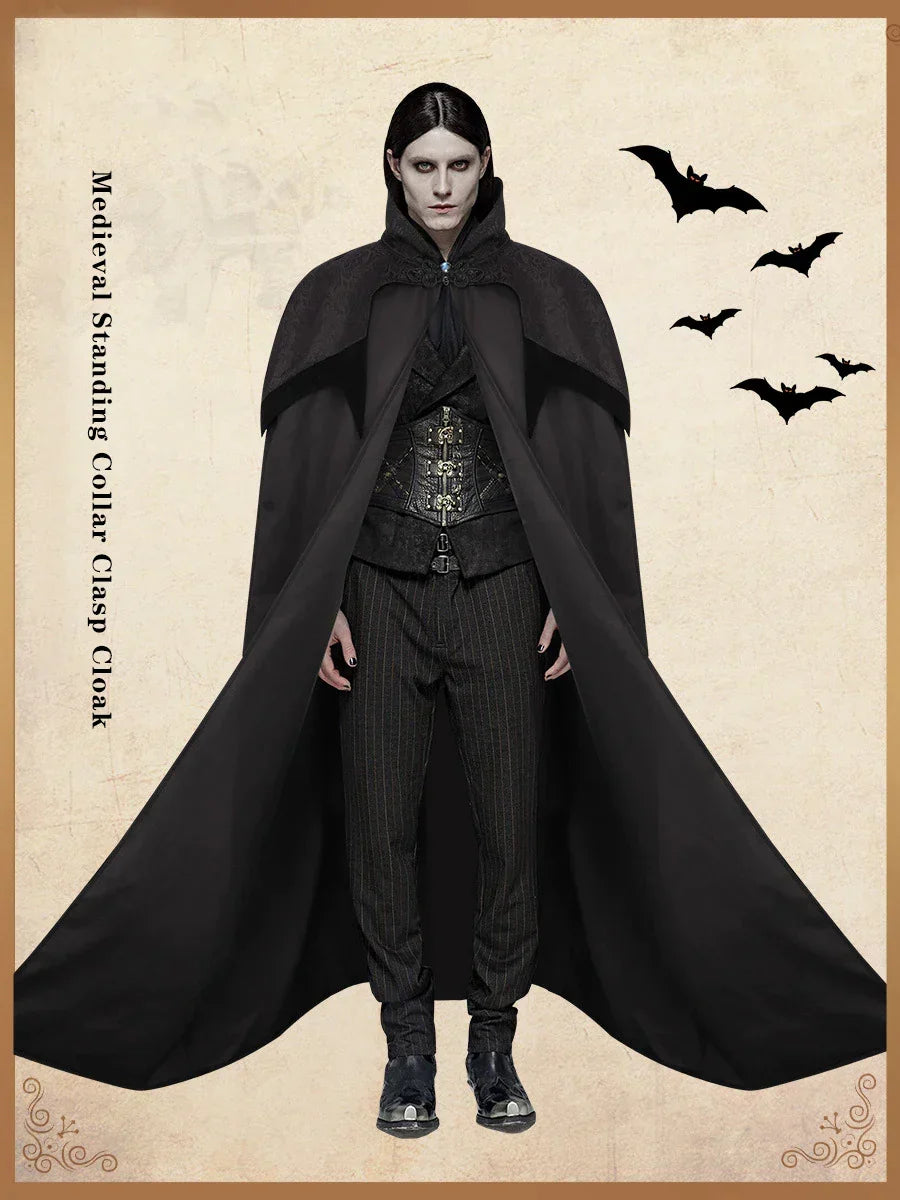 Men's Long Gothic Cloak – Black