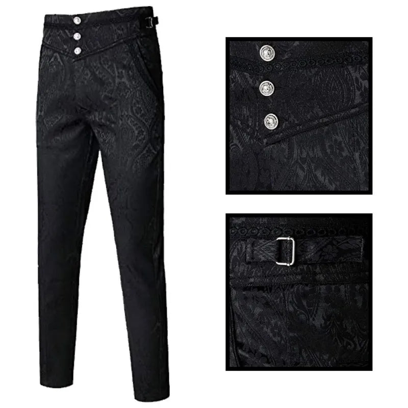 Men's Gothic Victorian Steampunk Trousers – Black