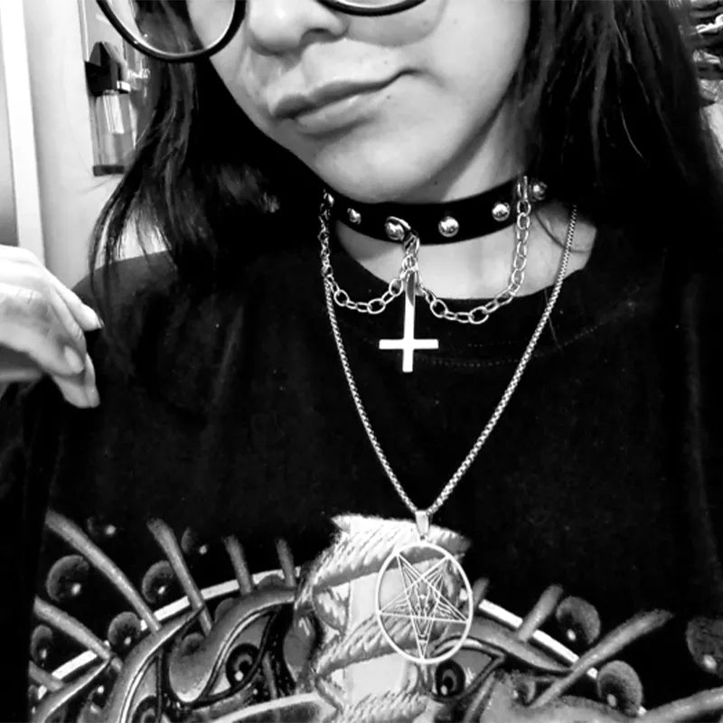 Gothic Inverted Cross Choker