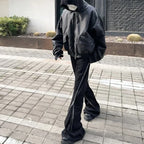 Men's Black Gothic Sash Zipper Cargo Trousers – Baggy Fit