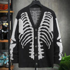 Retro Skull Button Cardigan