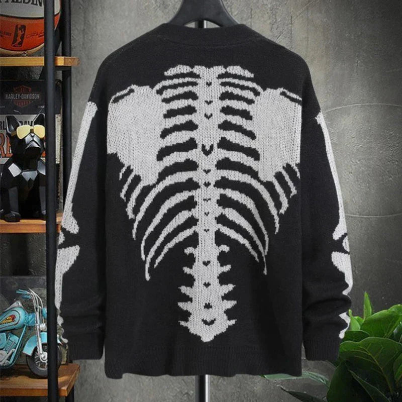 Retro Skull Button Cardigan