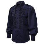 Men's Gothic Shirt – Black, Red & Blue – S–XXL