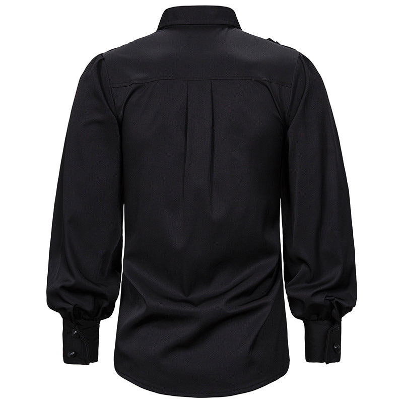 Men's Gothic Shirt – Black, Red & Blue – S–XXL