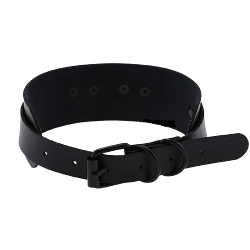 Black Heart Faux Leather Choker – 41cm