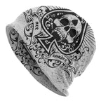 Gothic Skull Slouchy Beanie – Grey