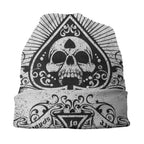 Gothic Skull Slouchy Beanie – Grey
