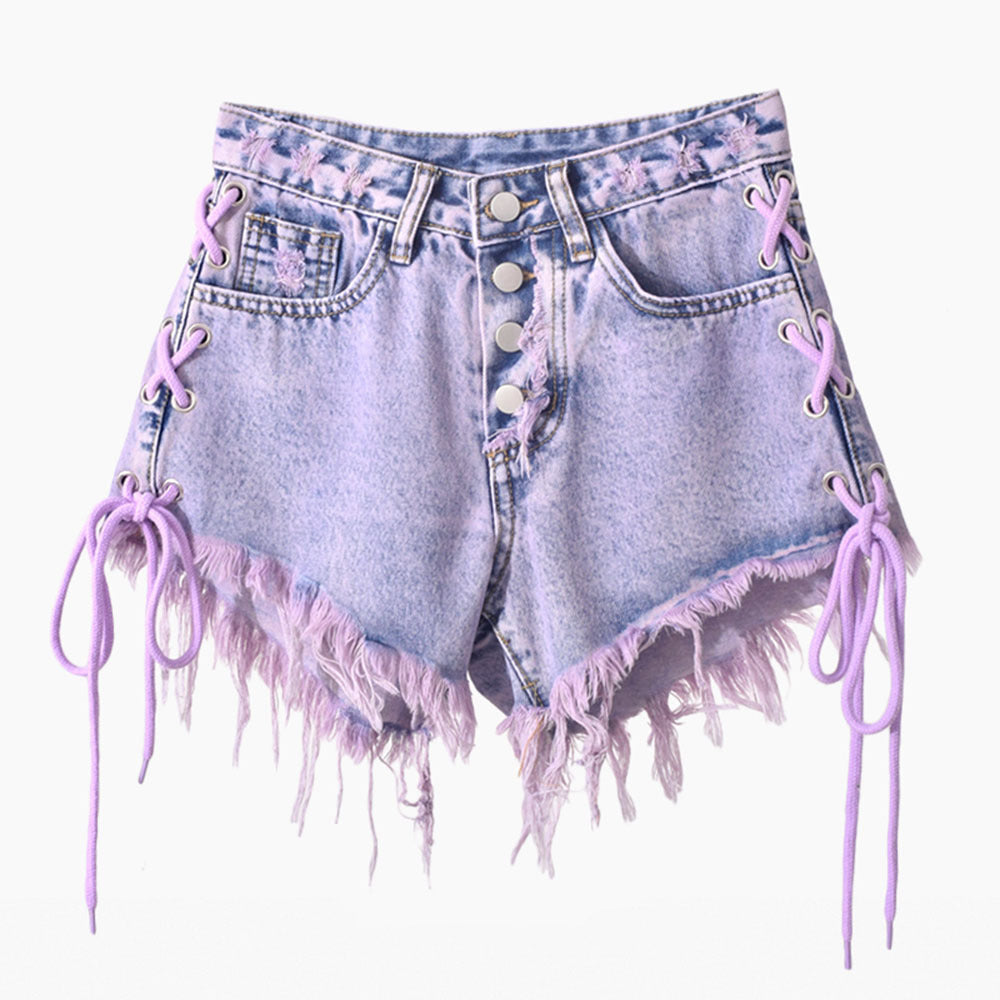Women's Ripped High-Waist Denim Shorts – S–XL