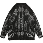 Skull Zip Knitted Jumper