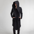 Long Open-Front Hooded Coat