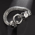 Men's Gothic Skull Charm Bracelet – Silver