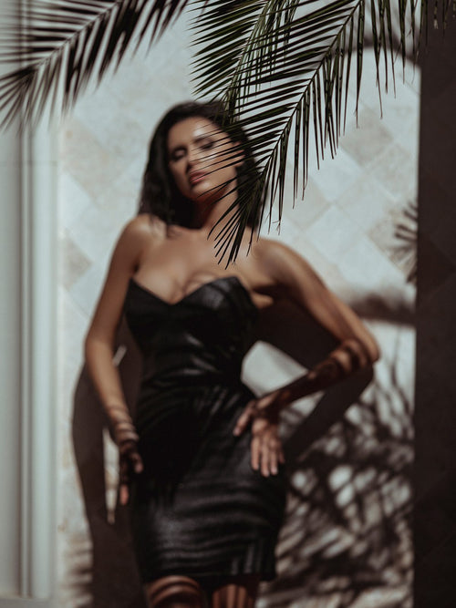 elegant black mini dress