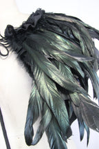 Gothic Raven Faux Feather Cape – 30cm