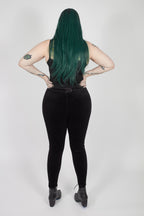 Women's Black Corset-Detail Leggings – L–5XL