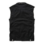 Studded Denim Punk Vest – S–3XL