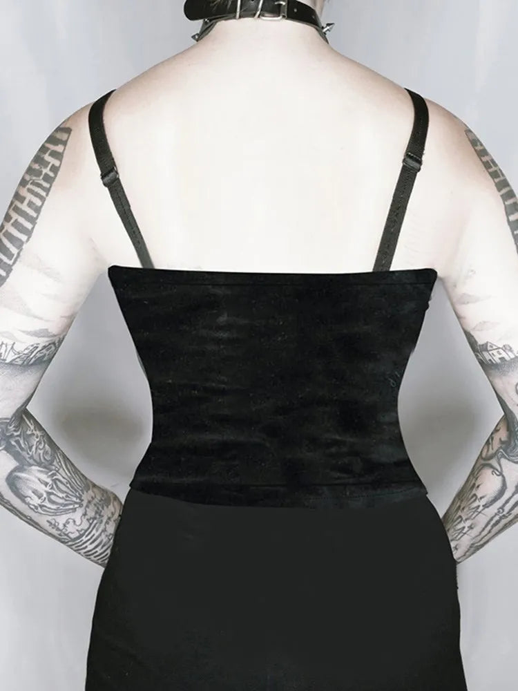 Women's Gothic Cropped Corset – Black
