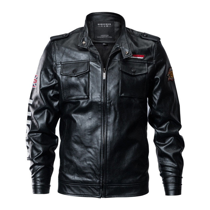 Men's Long Faux Leather Jacket – S–3XL