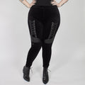 Women's Black Corset-Detail Leggings – L–5XL