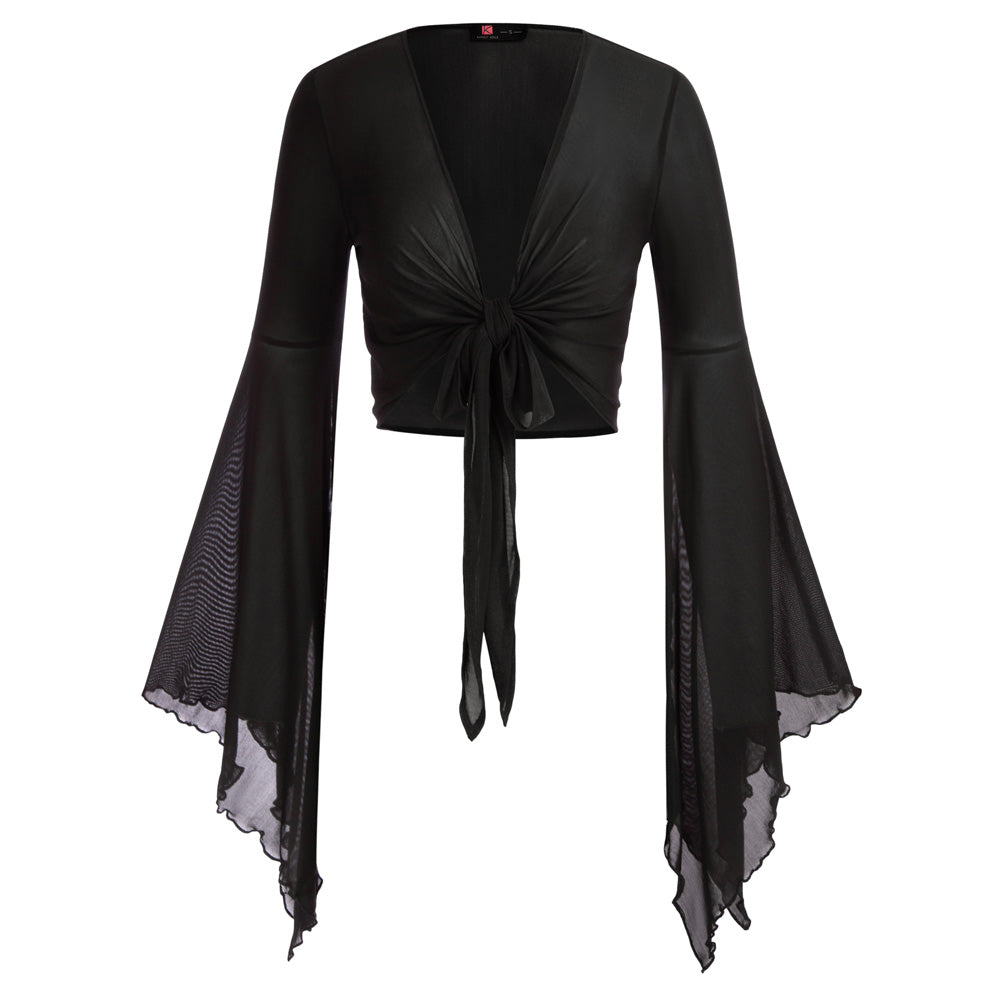 Women's Gothic Tie-Hem Crop Top
