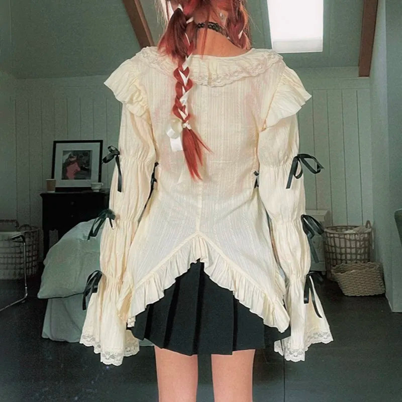 Women's White Lolita Blouse – S–L