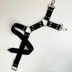 Men's Black Gothic Faux Leather Thigh Harness – Adjustable