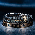 Men's Gothic Skull Bracelet Set with Cubic Zirconia – 3 Colours