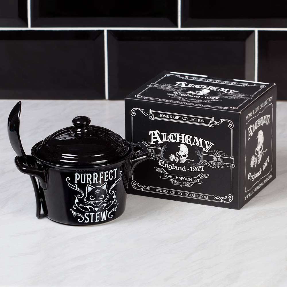 Purrfect Stew Cauldron Bowl & Spoon Set – 425 ml