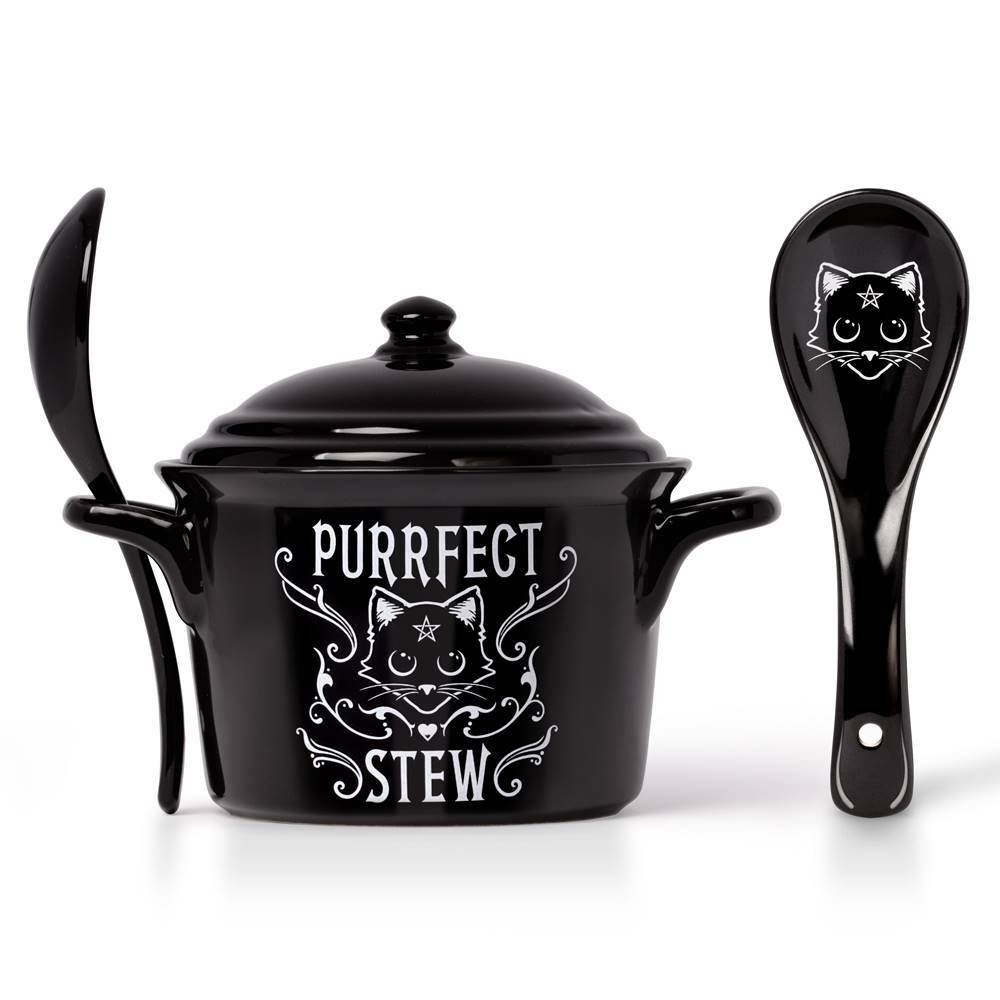 Purrfect Stew Cauldron Bowl & Spoon Set – 425 ml