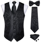 Black Paisley Formal Vest Set