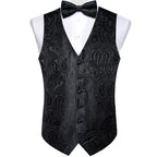 Black Paisley Formal Vest Set