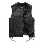 Cowhide Motorcycle Leather Vest – S–XXL