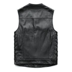 Cowhide Motorcycle Leather Vest – S–XXL