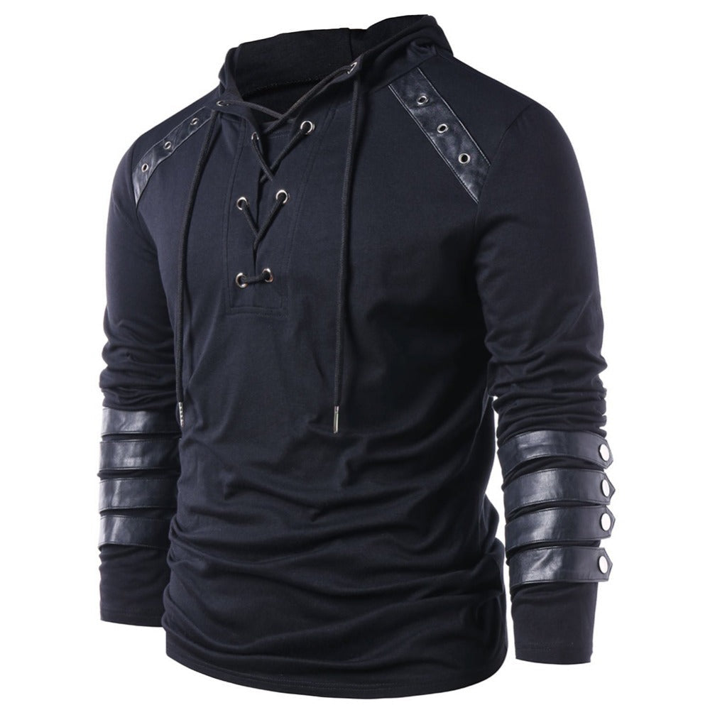 Lace-Up Steampunk Gothic Hoodie – M–3XL