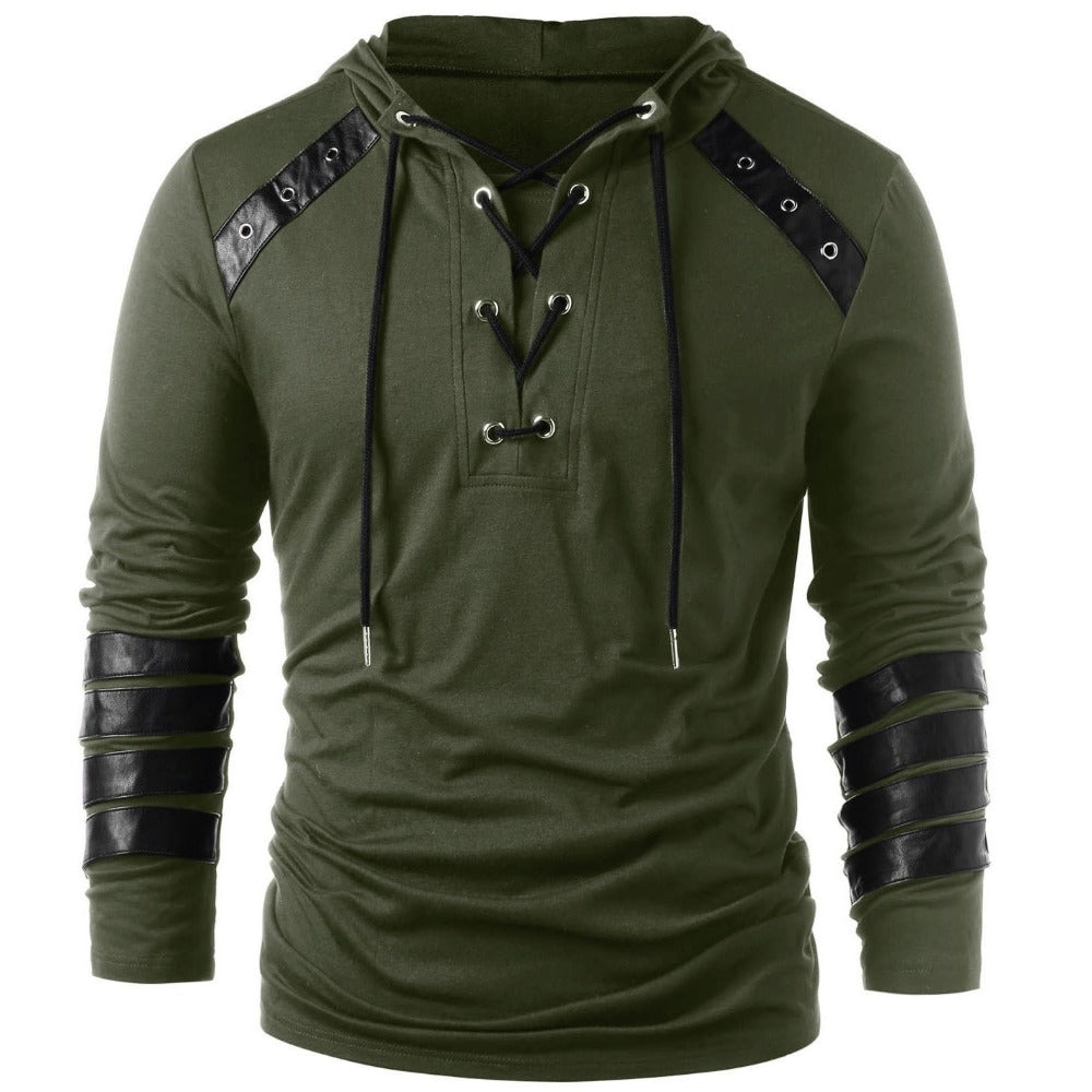 Lace-Up Steampunk Gothic Hoodie – M–3XL