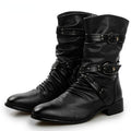 Men's Gothic Punk Rock Biker Boots – PU Leather